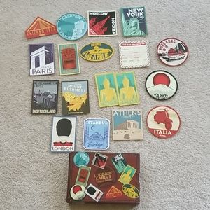 World Travel Luggage Stickers Labels LOOK READ